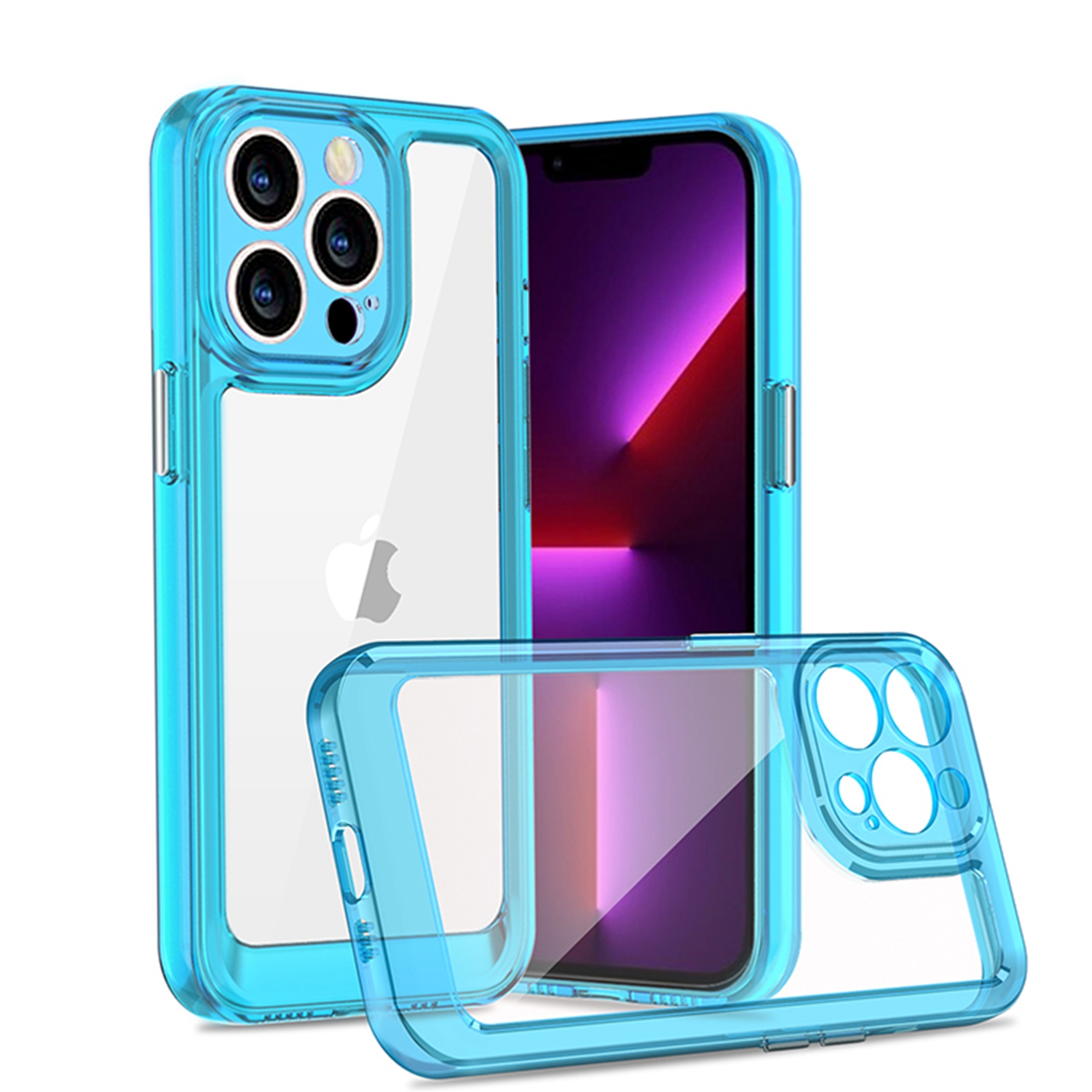 for apple iphone 14 pro 6.1" spacex ultra transparent tone case cover blue