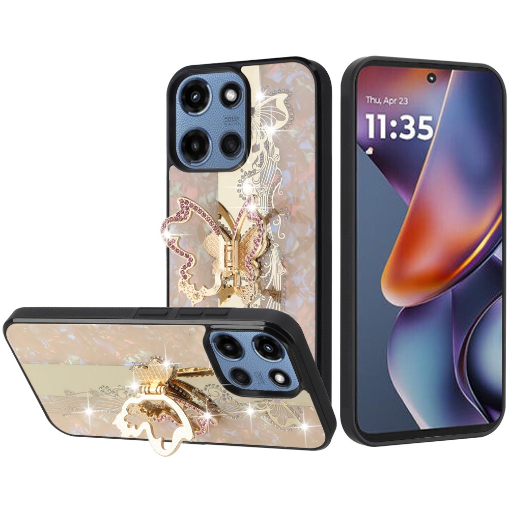 for moto g 5g 2025/2026 g play 2026 splendid diamond glitter ornaments engraving case cover enchanted butterfly gold