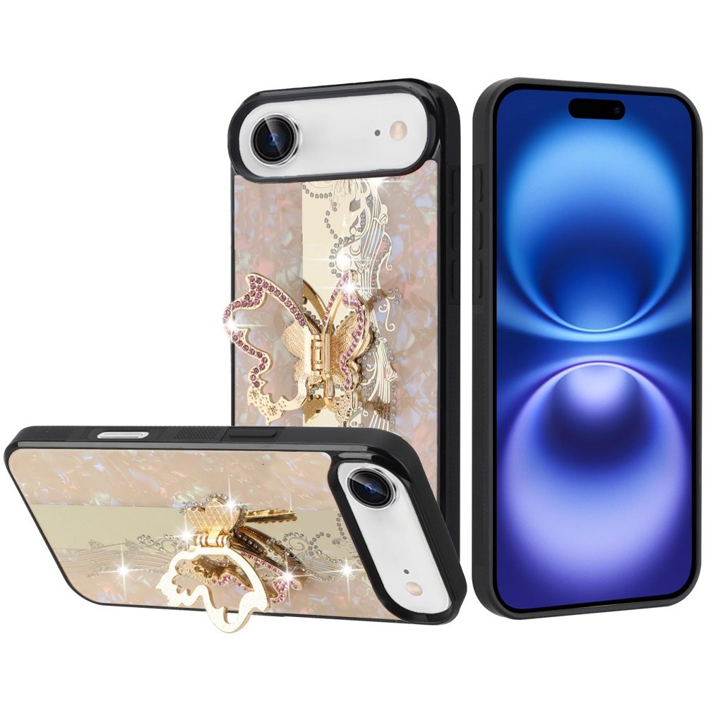 for iphone 17 air splendid diamond glitter ornaments engraving case cover enchanted butterfly gold