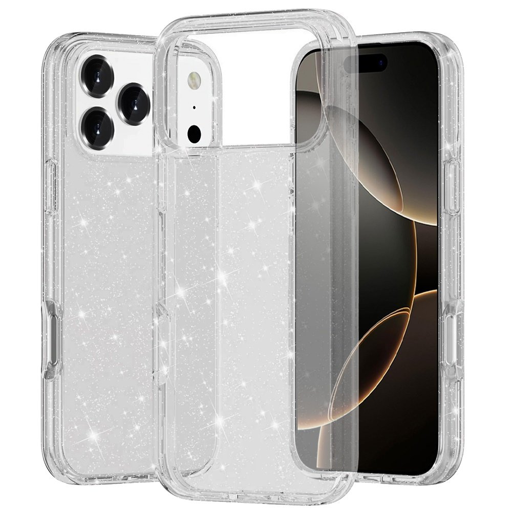 for iphone 17 pro max glitter ultra thick 3mm transparent hybrid case cover clear