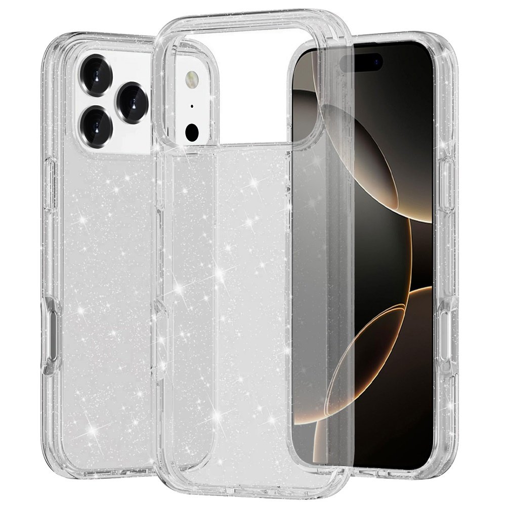 for iphone 17 pro glitter ultra thick 3mm transparent hybrid case cover clear