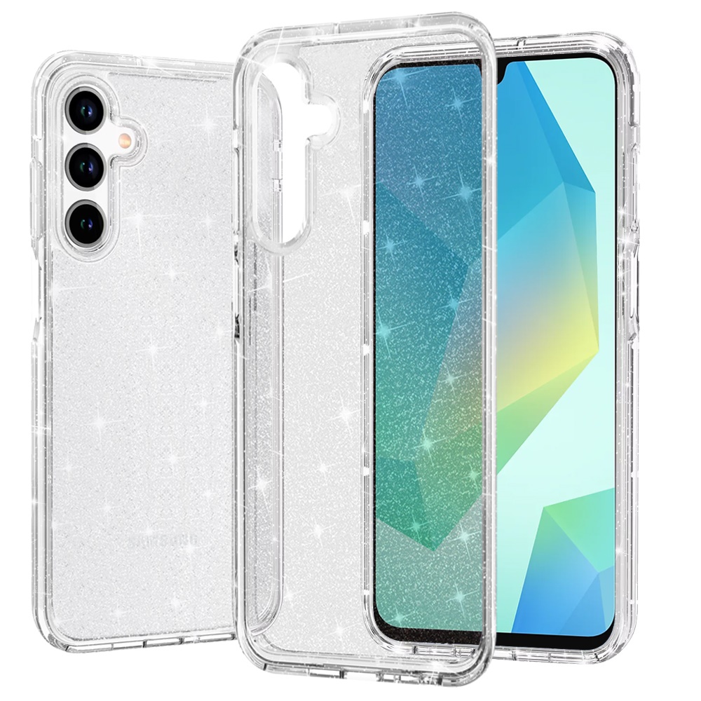 for samsung a16 5g glitter ultra thick 3mm transparent hybrid case cover clear