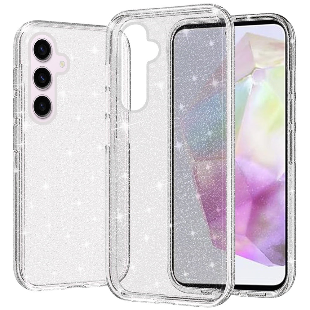 for samsung galaxy a36 / a56 glitter ultra thick 3mm transparent hybrid case cover clear