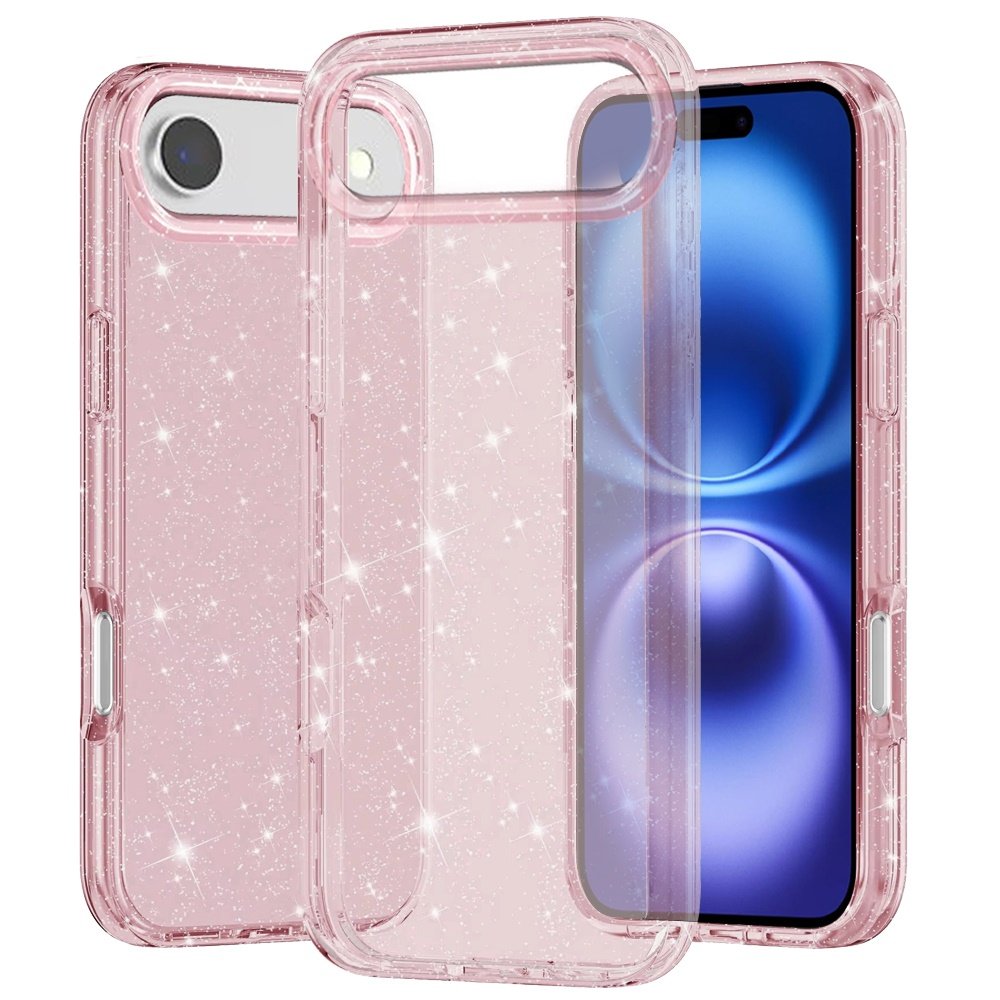 for iphone 17 air glitter ultra thick 3mm transparent hybrid case cover pink