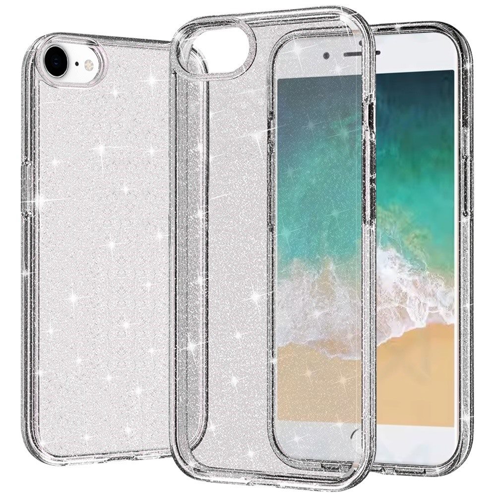 for iphone 17e / 16e / se4 glitter ultra thick 3mm transparent hybrid smoke