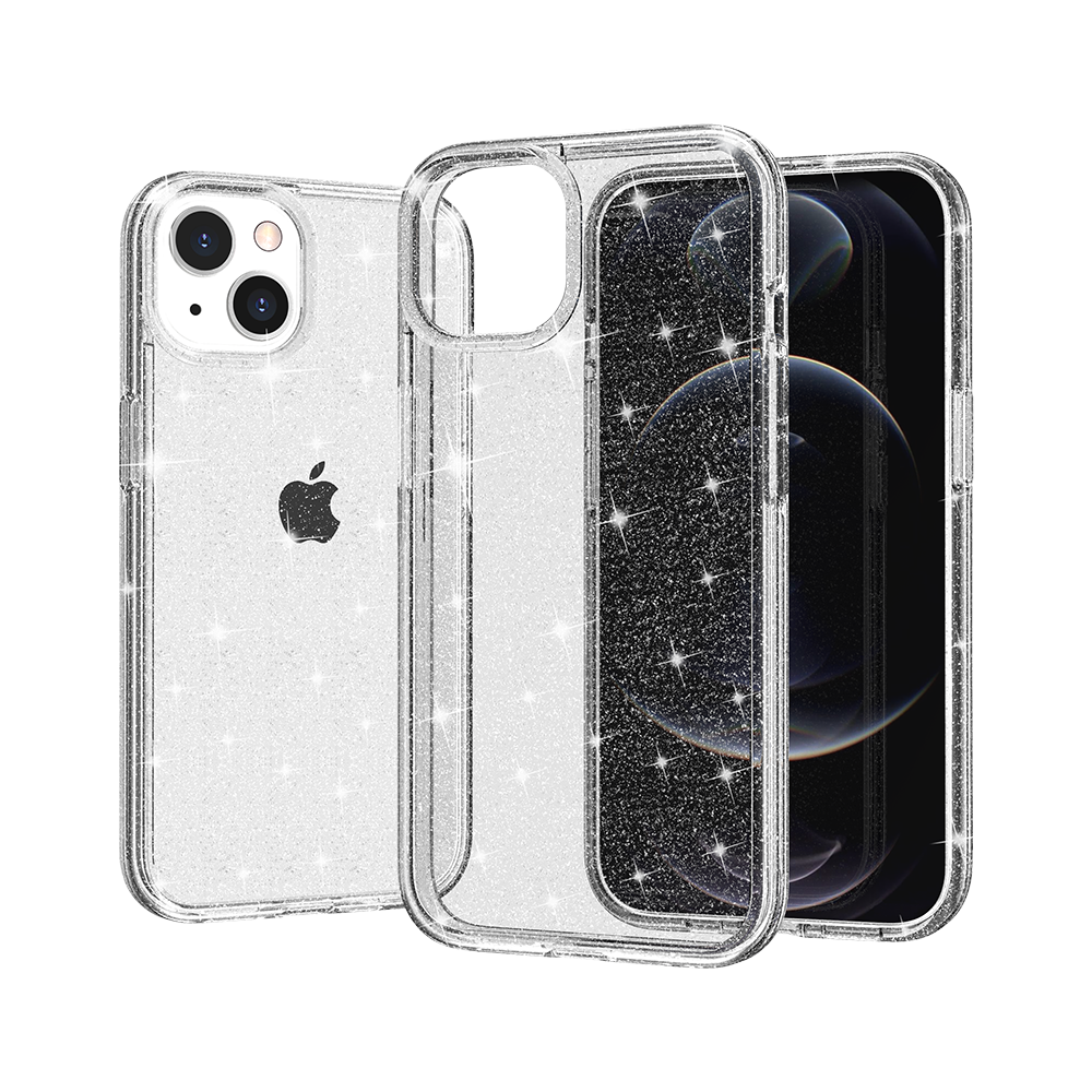 for iphone 15 pro glitter ultra thick 3mm transparent hybrid case cover clear