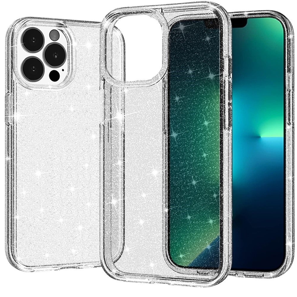 for iphone 13 pro glitter ultra thick 3mm transparent hybrid case cover clear