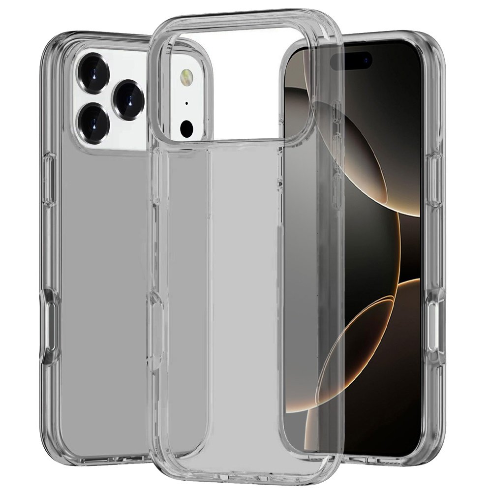 for iphone 17 pro sturdy ultra thick 3mm transparent hybrid case cover smoke