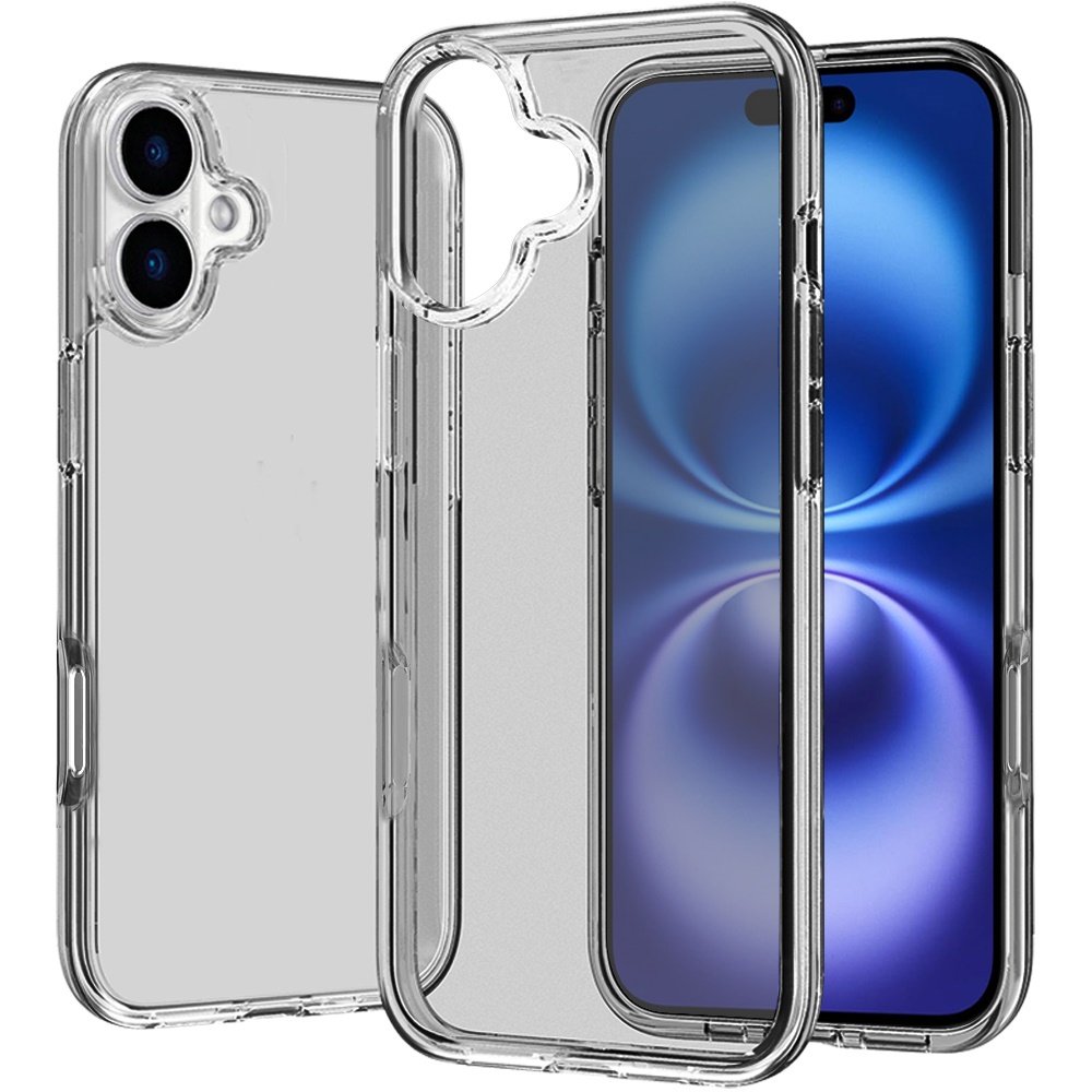 for iphone 17 sturdy ultra thick 3mm transparent hybrid case cover smoke