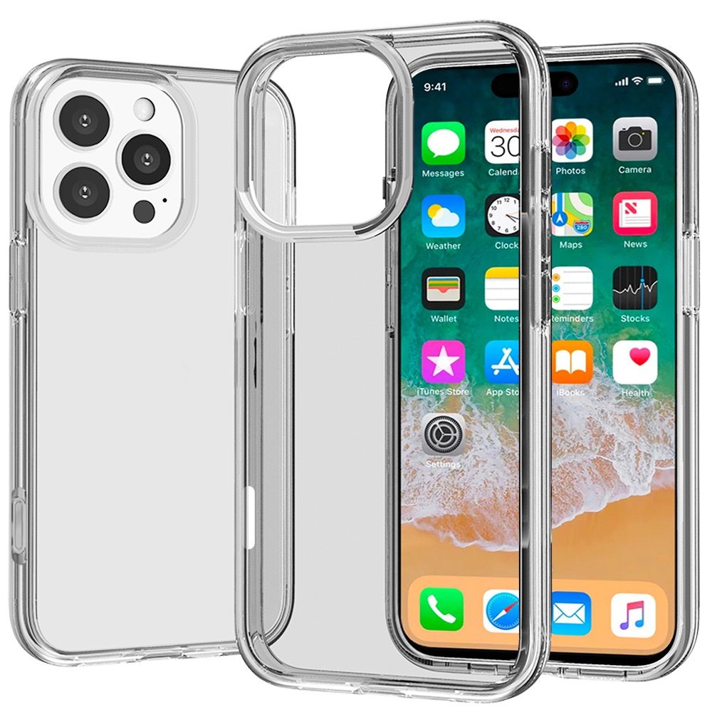 for iphone 16 pro max 6.9 inch sturdy ultra thick 3mm transparent hybrid case cover clear