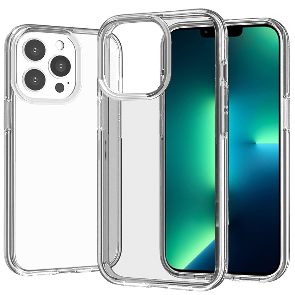 for iphone 13 pro sturdy ultra thick 3mm transparent hybrid case cover clear