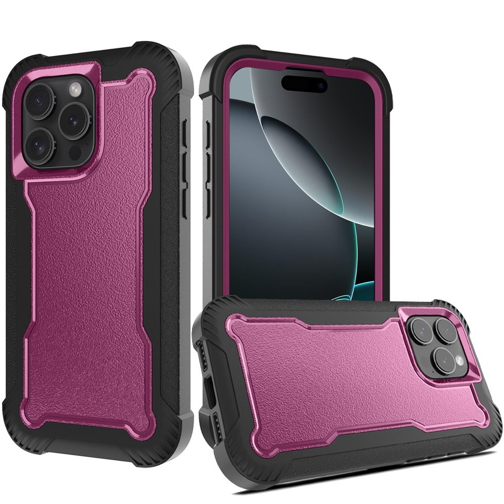 for iphone 16 pro max 6.9 inch sturdy think 3in1 tough hybrid burgundy