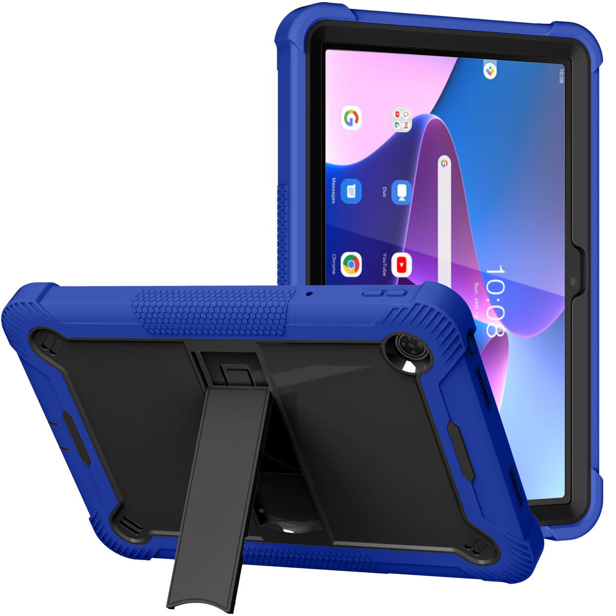 for samsung galaxy tab s9 / s9fe / s10fe tough tablet strong kickstand hybrid case cover dark blue