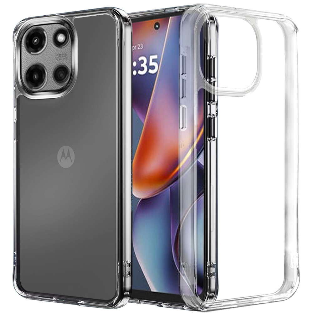 for moto g 5g 2025/2026 g play 2026 pure crystal transparent thick 2.0mm shockproof chromed buttons case cover clear