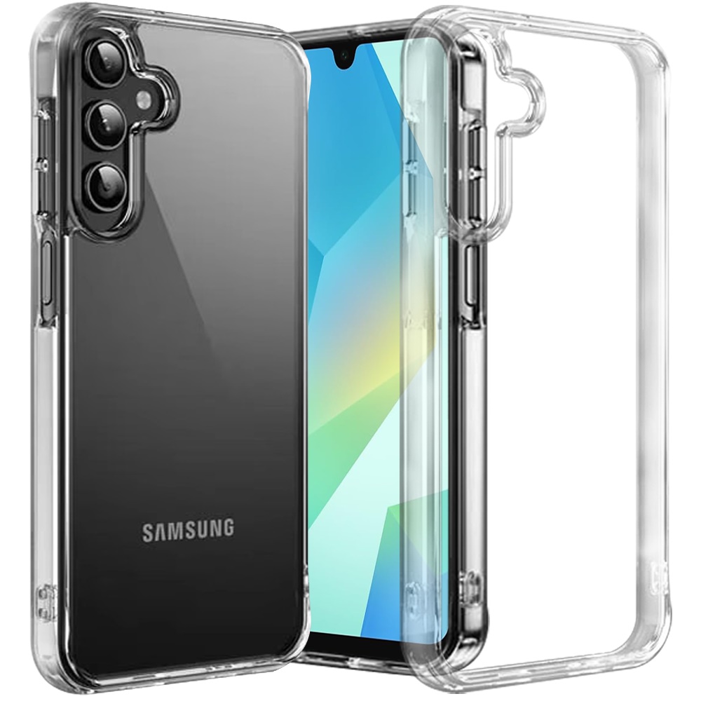 for samsung a16 5g pure crystal transparent thick 2.0mm shockproof chromed buttons case cover clear