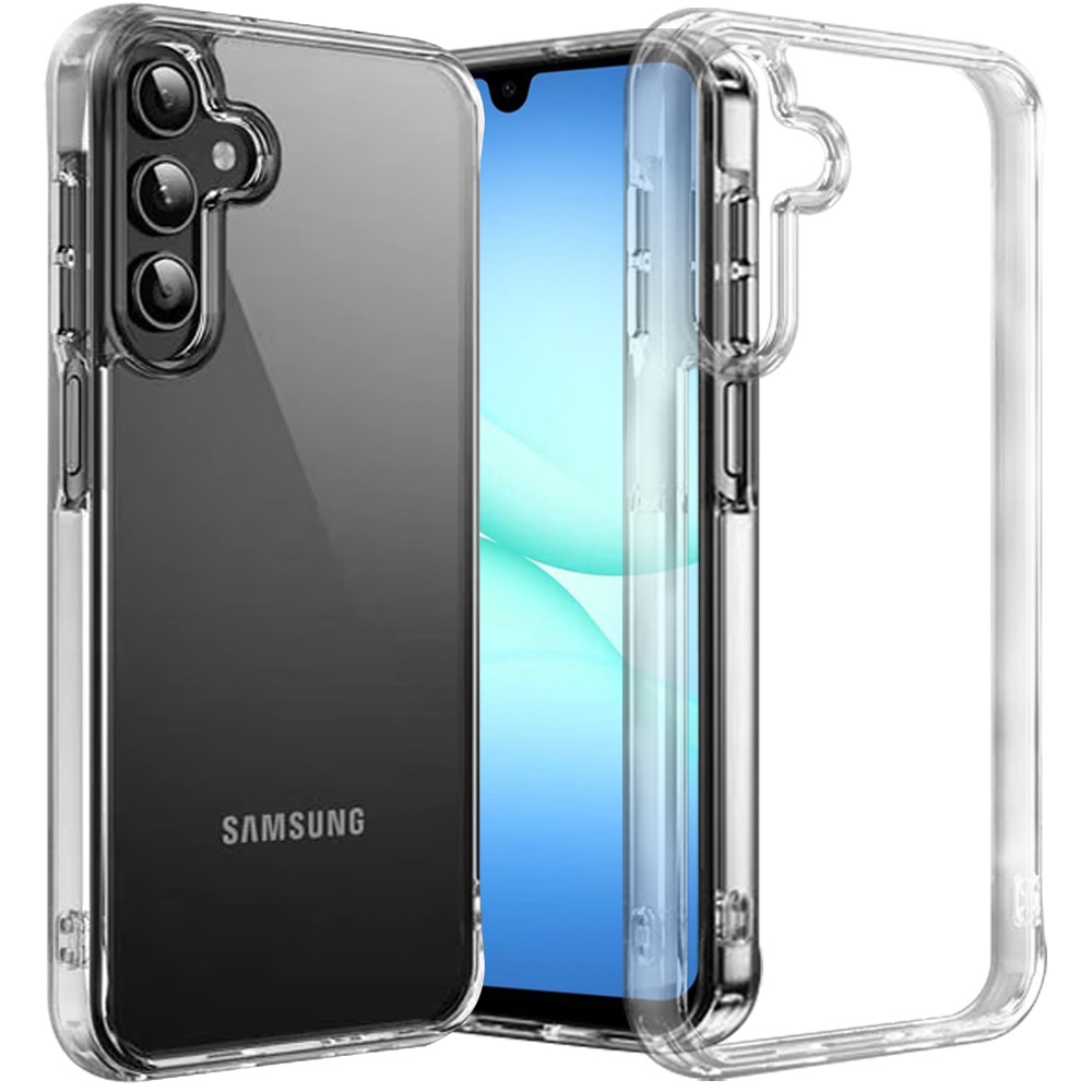 for samsung a17 5g pure crystal transparent thick 2.0mm shockproof chromed buttons case cover clear