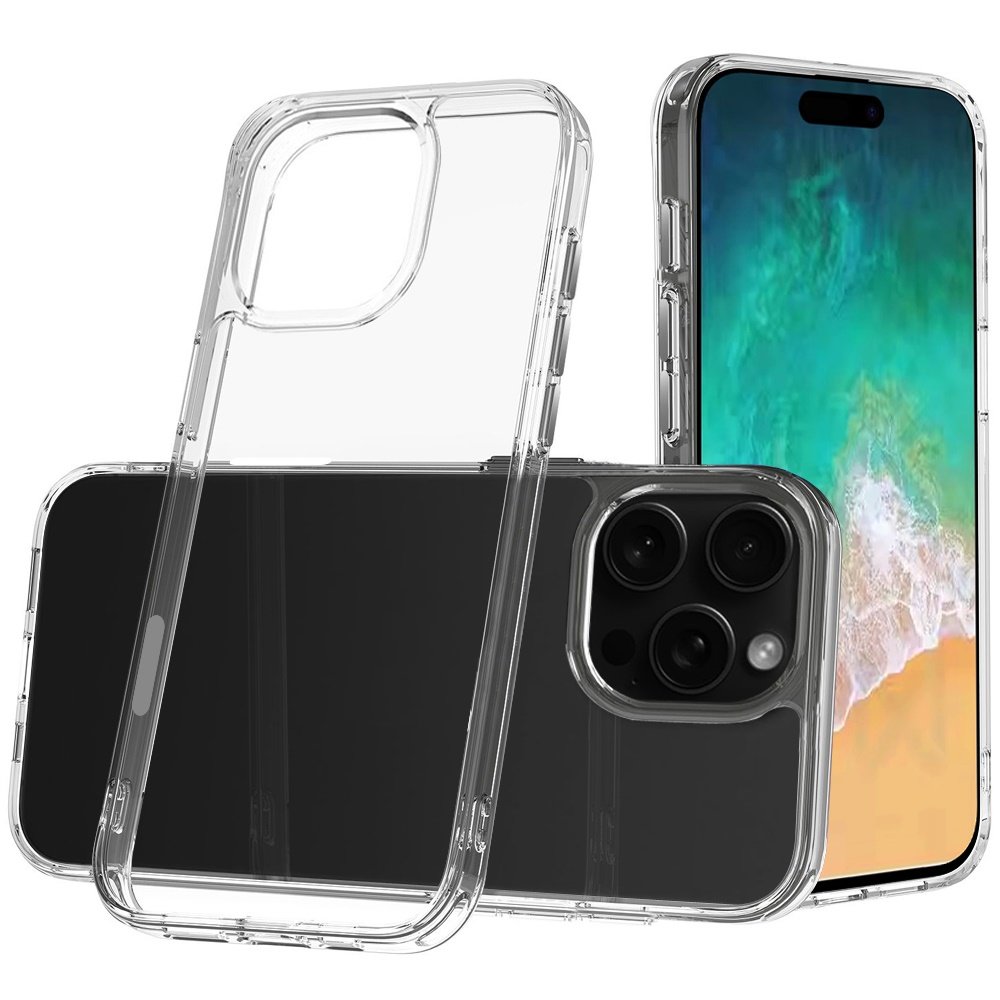 for iphone 16 pro max 6.9 inch pure crystal transparent thick 2.0mm shockproof chromed buttons case cover clear