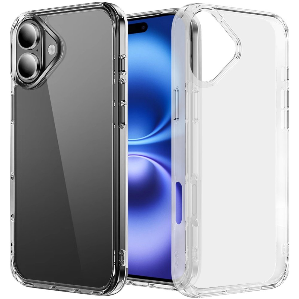 for iphone 17 pure crystal transparent thick 2.0mm shockproof chromed buttons case cover clear