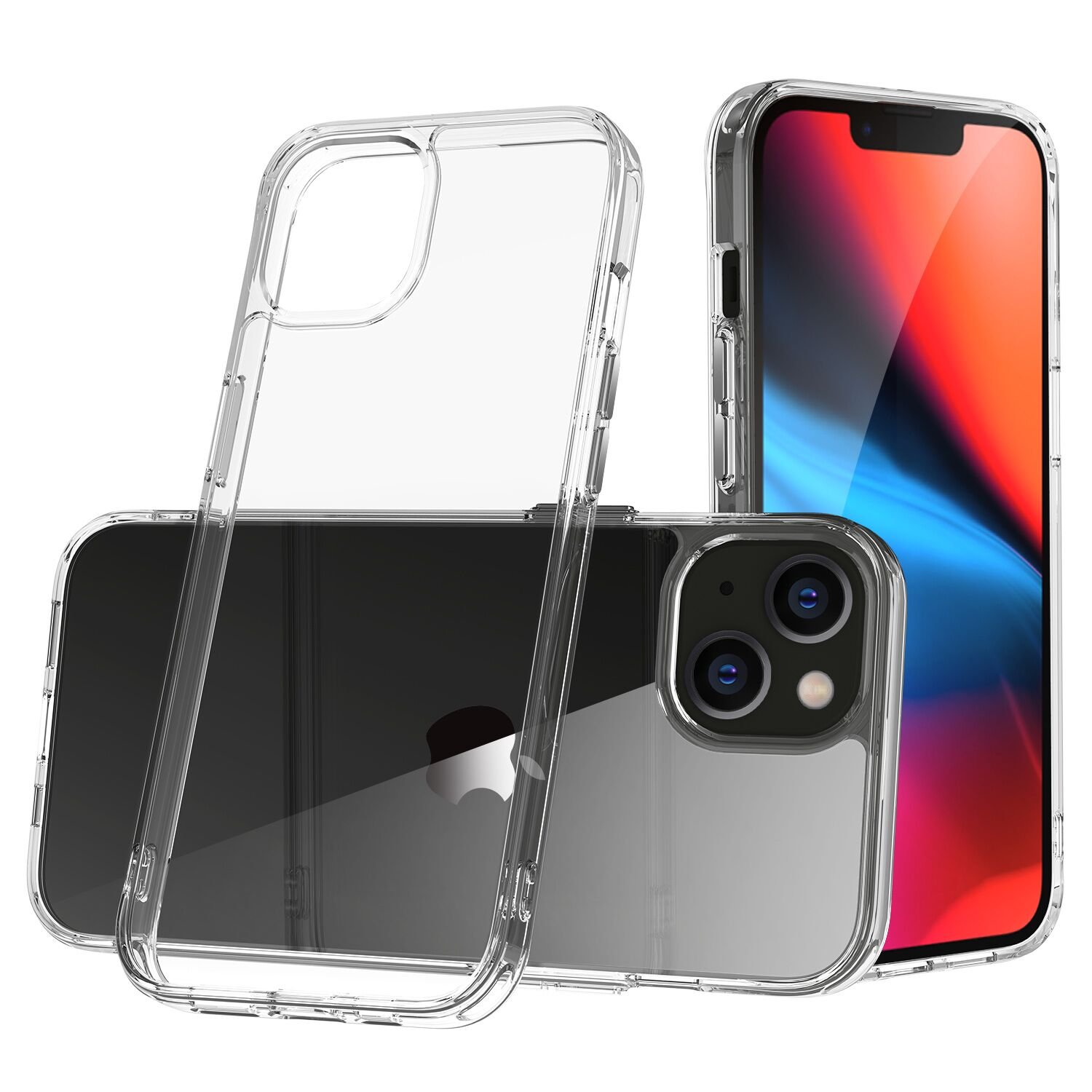 for ip15 pro max pure crystal transparent thick 2.0mm shockproof chromed buttons case cover clear
