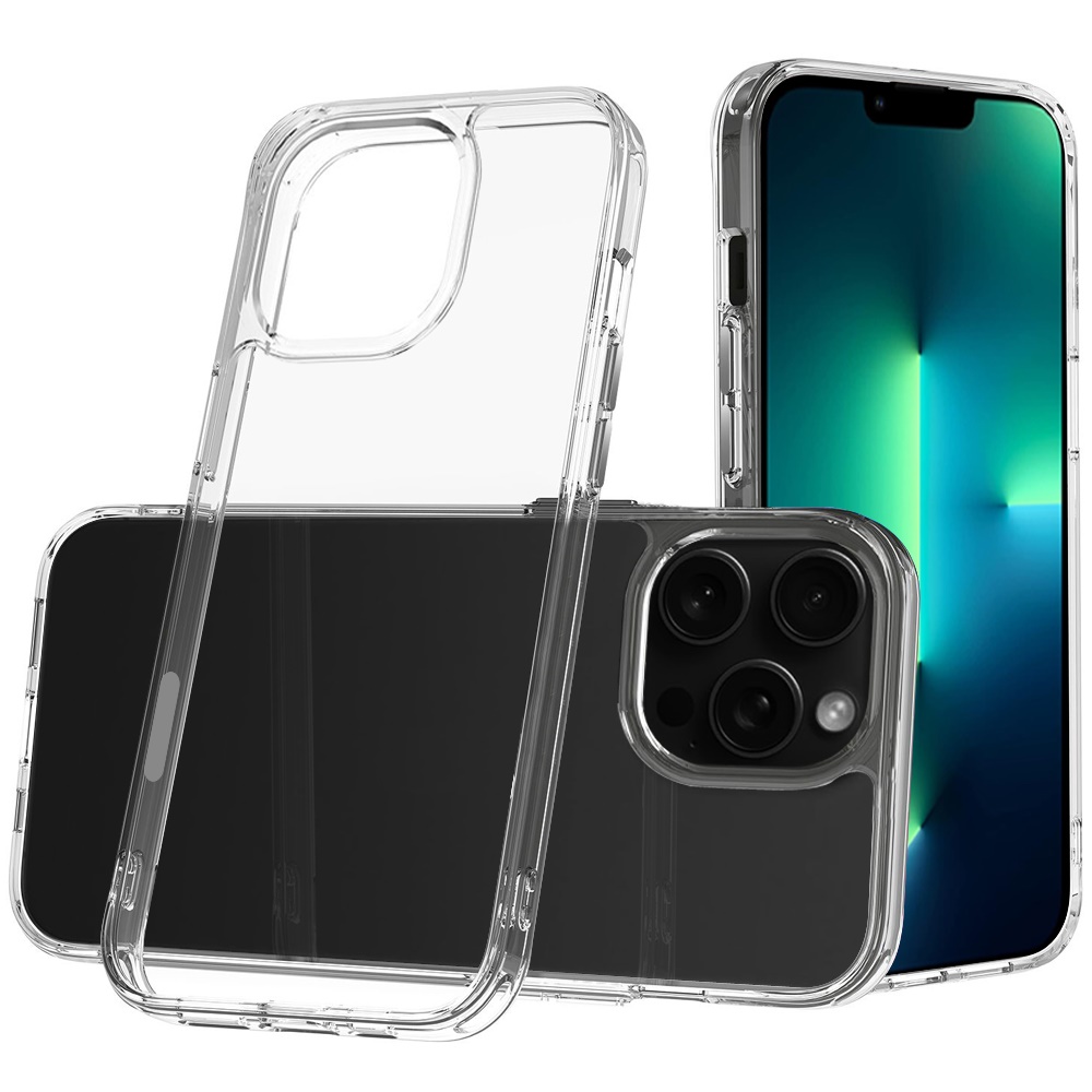 for iphone 13 pro pure crystal transparent thick 2.0mm shockproof chromed buttons case cover clear