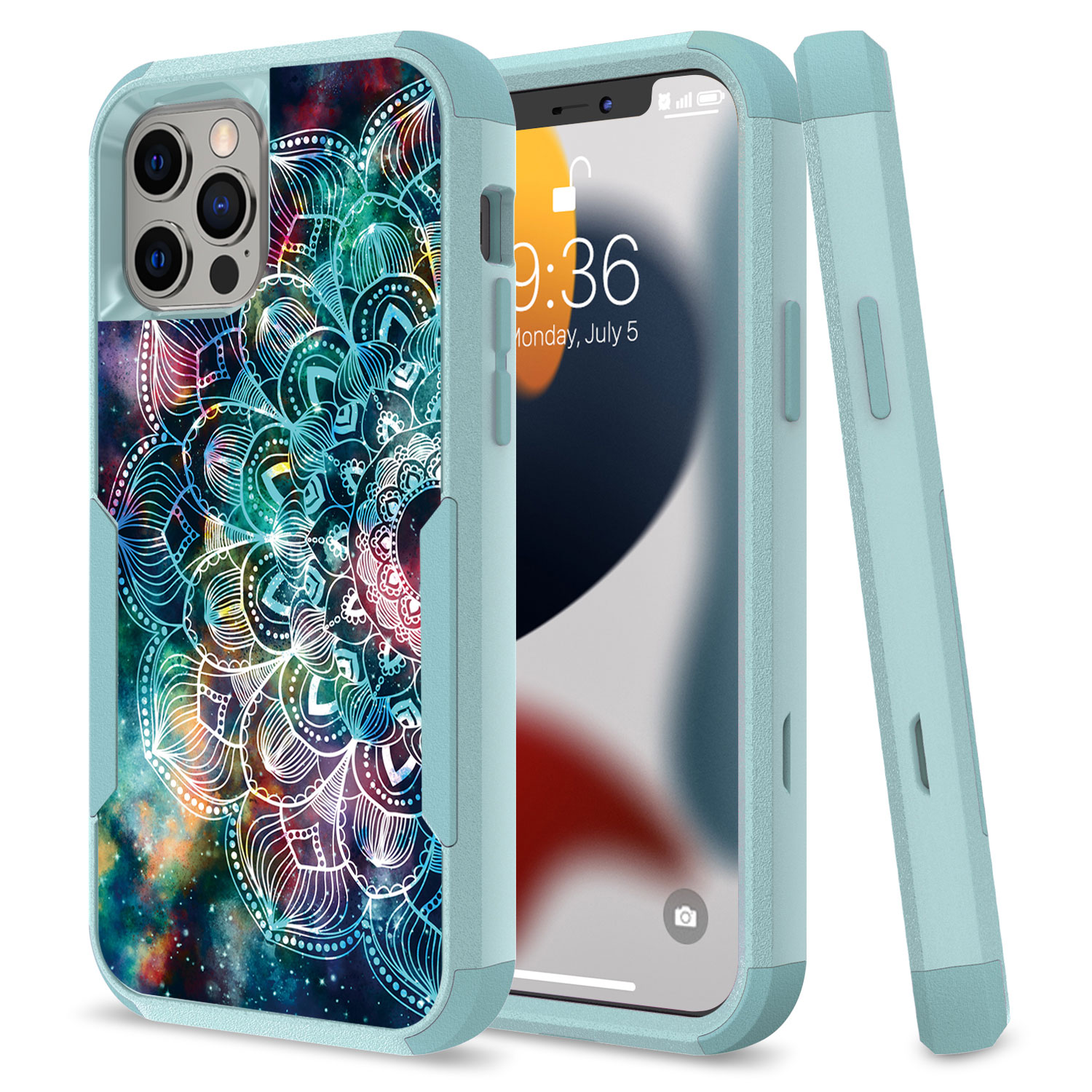 for apple iphone 14 pro 6.1" tough anti slip hybrid case cover cosmos