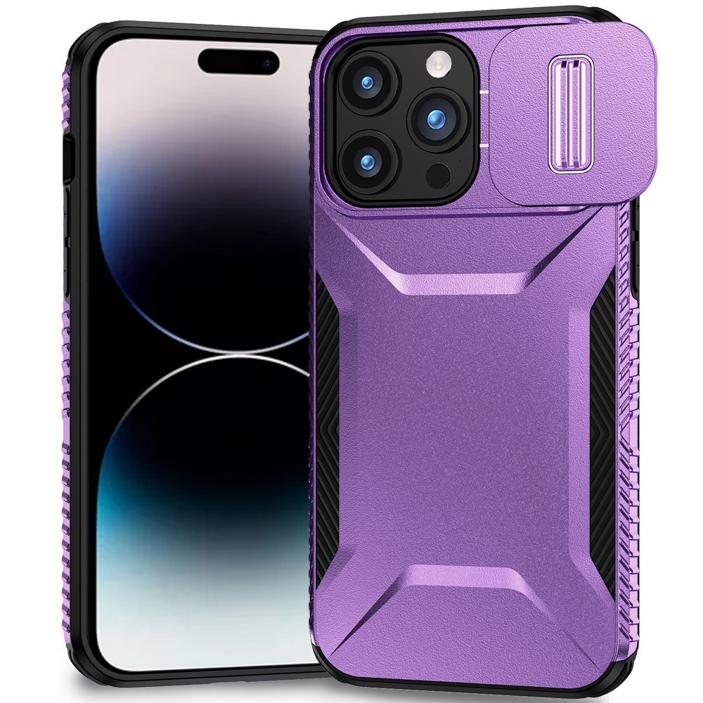 for iphone 14 pro max 6.7" ultimate u design hybrid with camera window covering purple