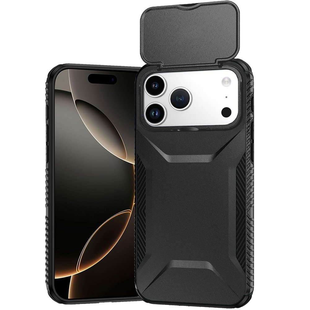 for iphone 17 pro max ultimate u design hybrid with camera window covering black