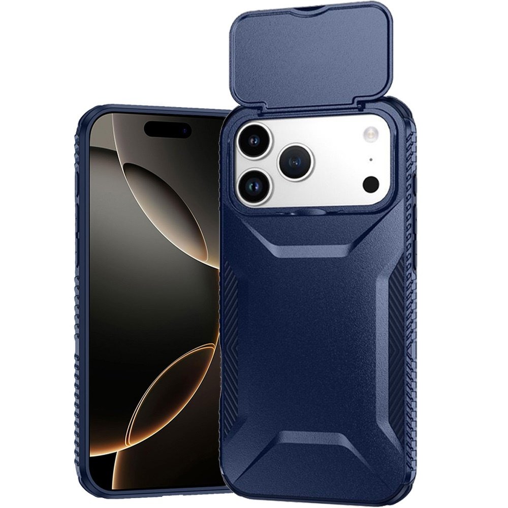 for iphone 17 pro max ultimate u design hybrid with camera window covering dark blue