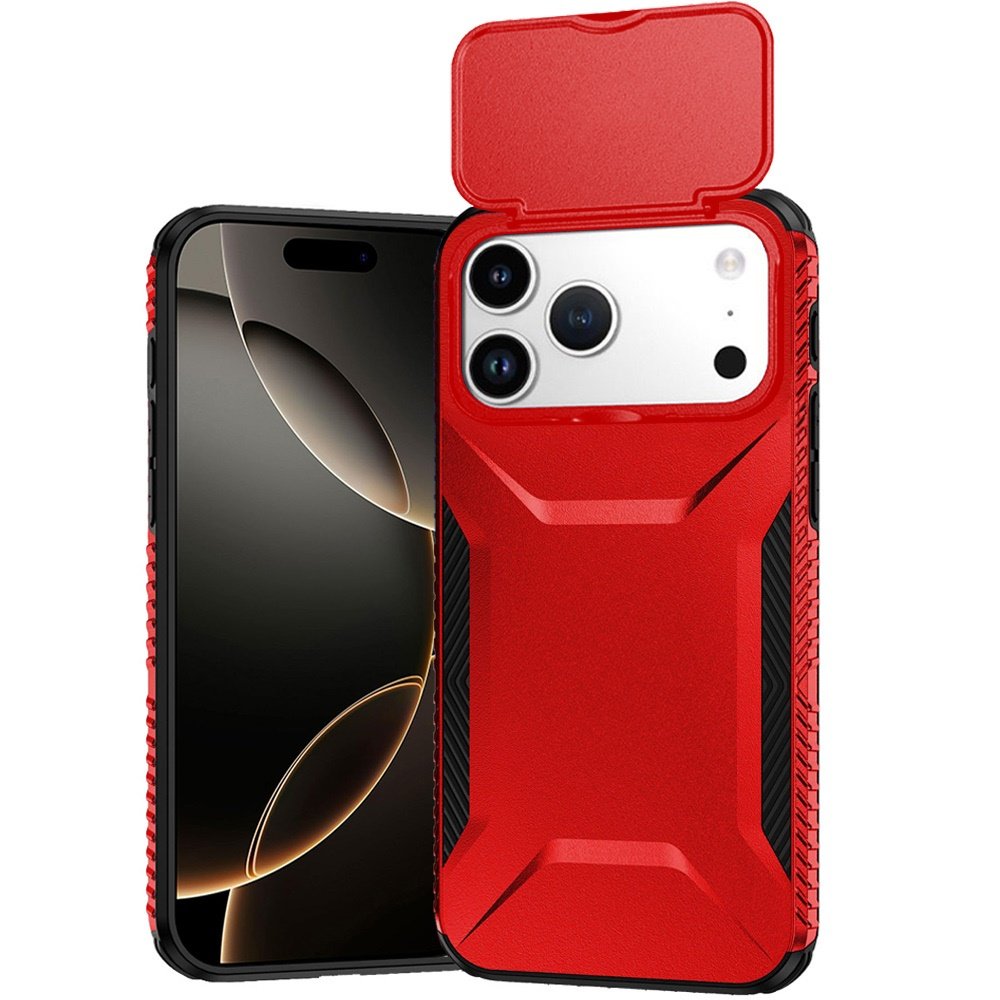 for iphone 17 pro max ultimate u design hybrid with camera window covering red