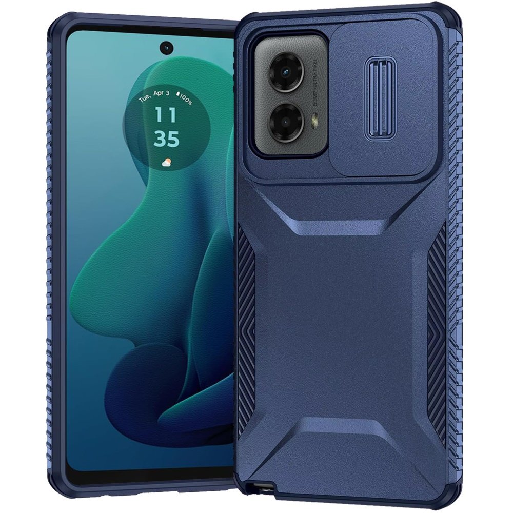 for motorola moto g 5g 2024 ultimate u design hybrid with camera window covering dark blue