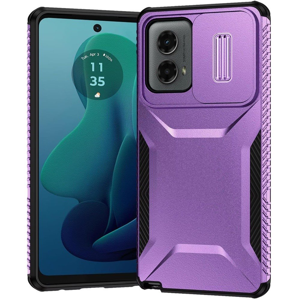 for motorola moto g 5g 2024 ultimate u design hybrid with camera window covering purple