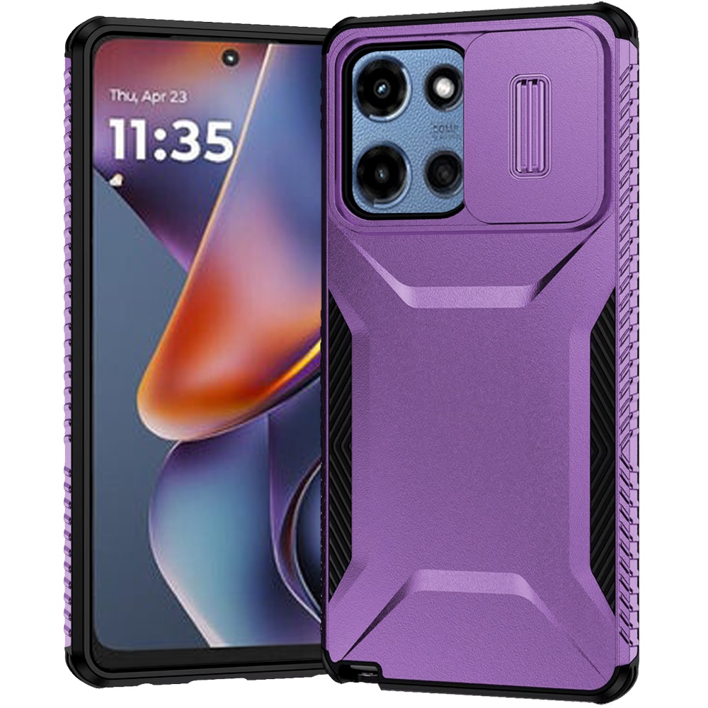 for moto g 5g 2025/2026 g play 2026 ultimate u design hybrid with camera window covering dark purple