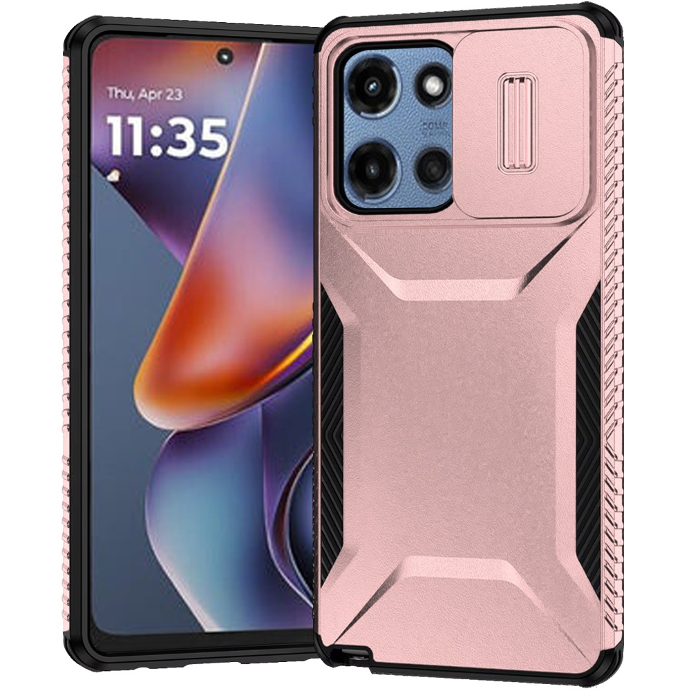 for moto g 5g 2025/2026 g play 2026 ultimate u design hybrid with camera window covering rose gold