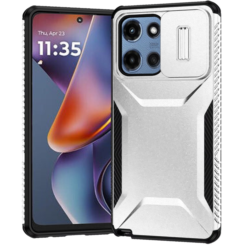 for moto g 5g 2025/2026 g play 2026 ultimate u design hybrid with camera window covering silver