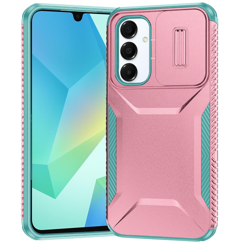 for samsung a16 5g ultimate u design hybrid with camera window covering pink+teal