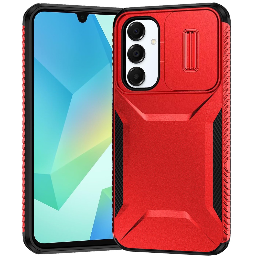 for samsung a16 5g ultimate u design hybrid with camera window covering red