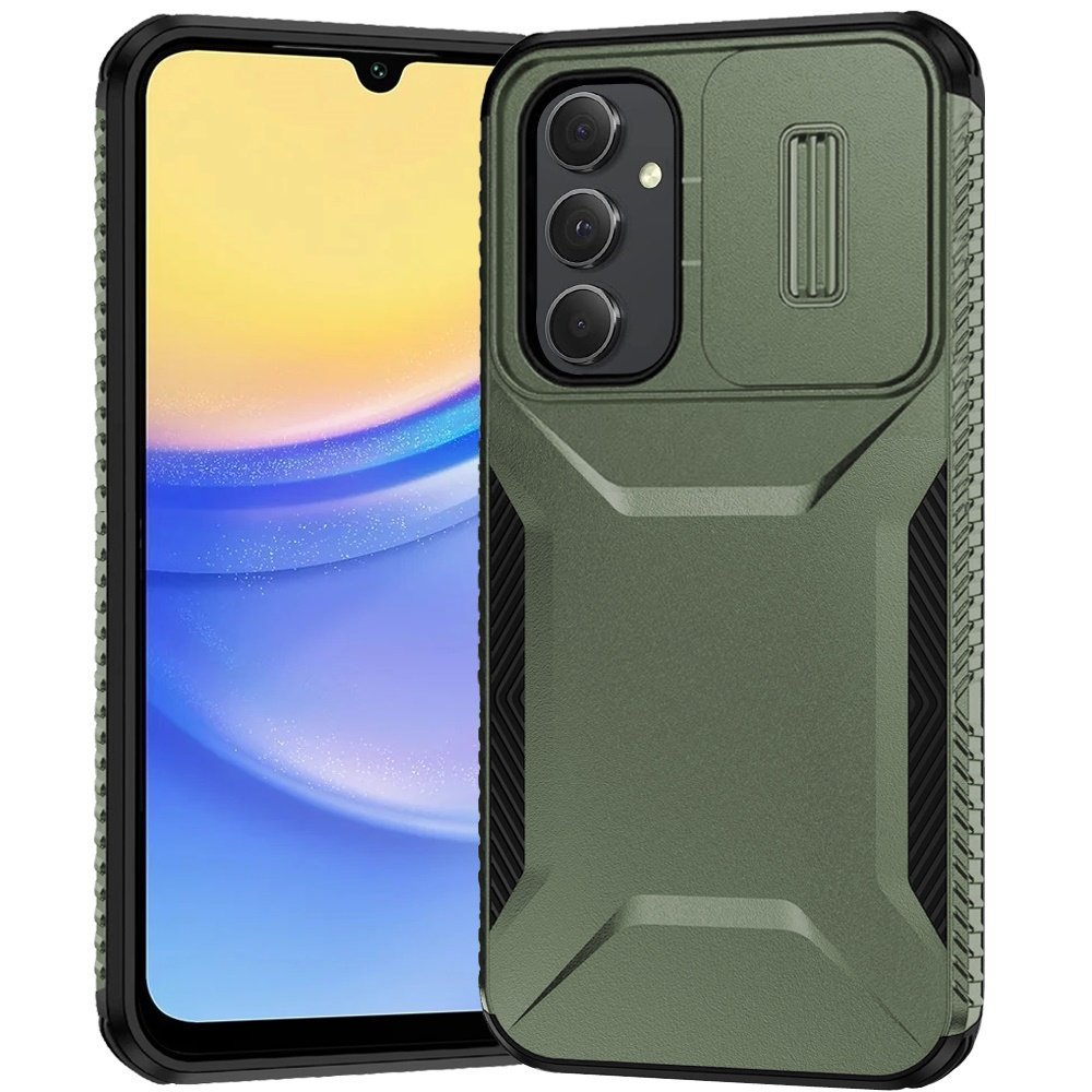 for samsung a15 5g ultimate u design hybrid with camera window covering midnight green