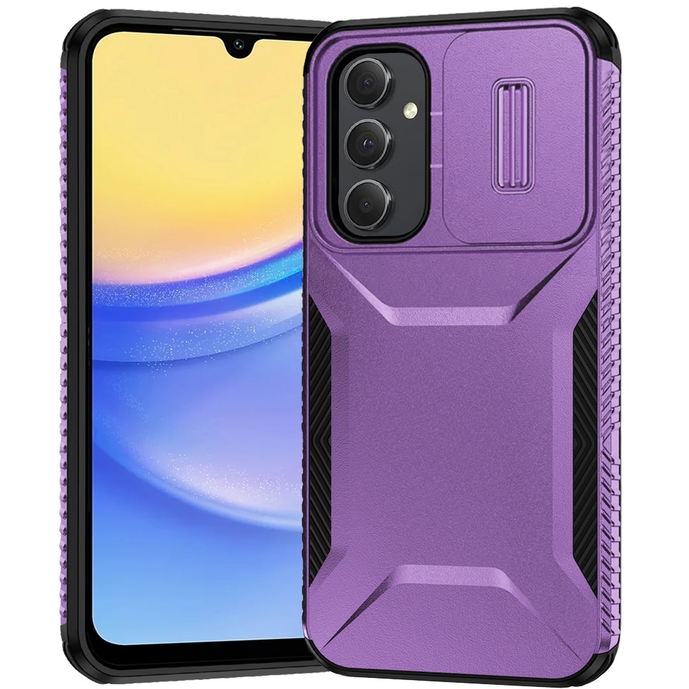 for samsung a15 5g ultimate u design hybrid with camera window covering purple
