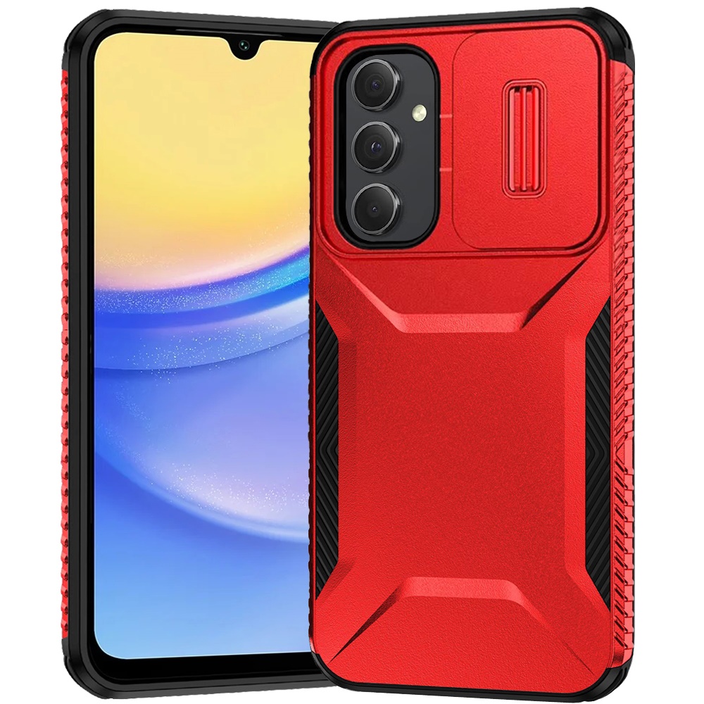 for samsung a15 5g ultimate u design hybrid with camera window covering red