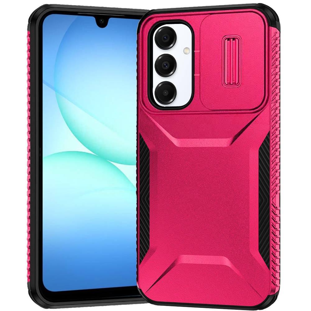 for samsung a17 5g ultimate u design hybrid with camera window covering hot pink