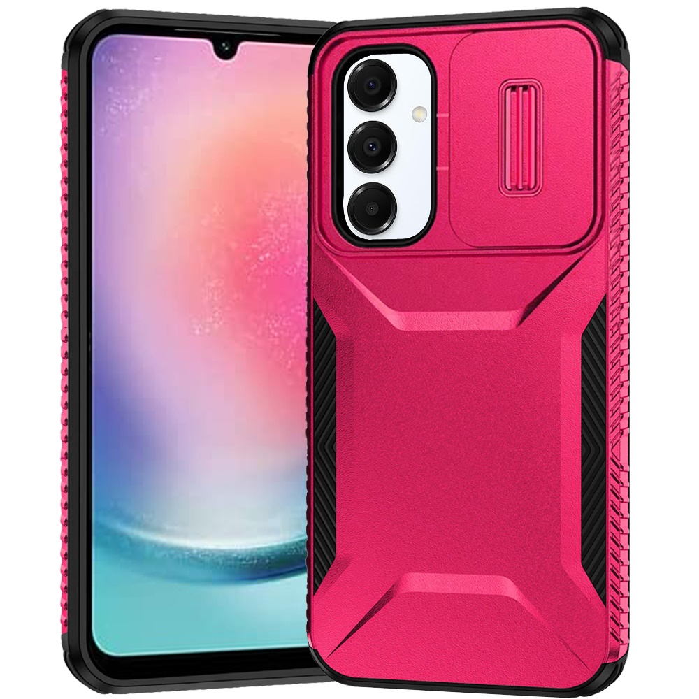 for samsung galaxy a26 ultimate u design hybrid with camera window covering hot pink