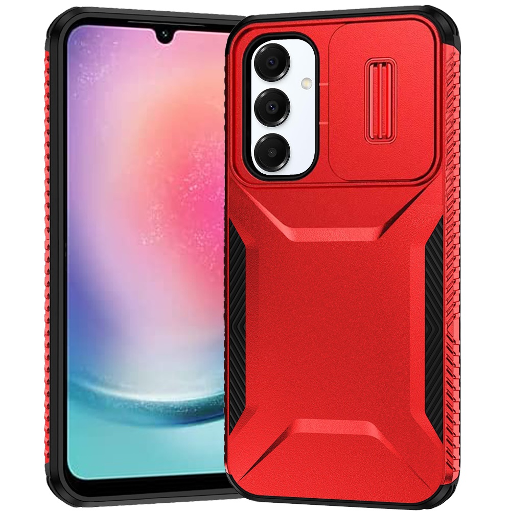 for samsung galaxy a26 ultimate u design hybrid with camera window covering red