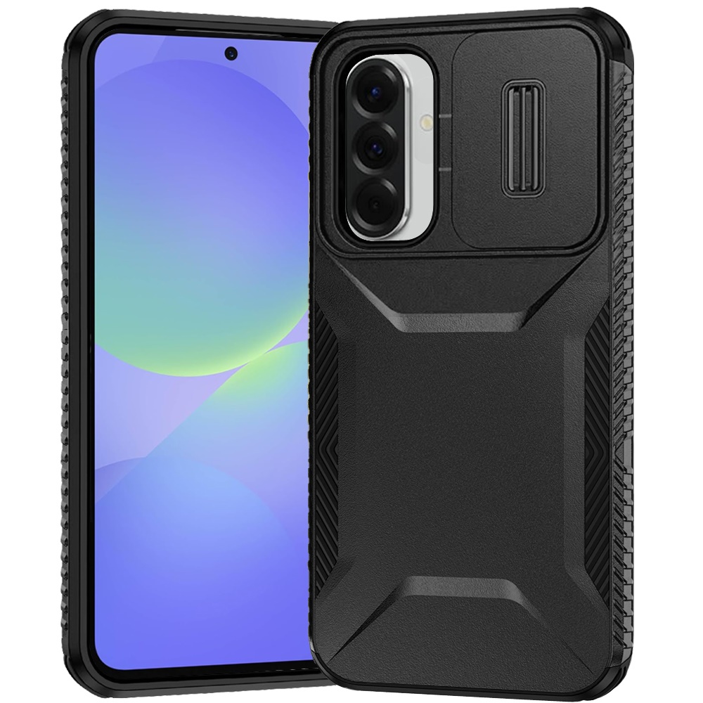 for samsung galaxy a37 ultimate u design hybrid with camera window covering black
