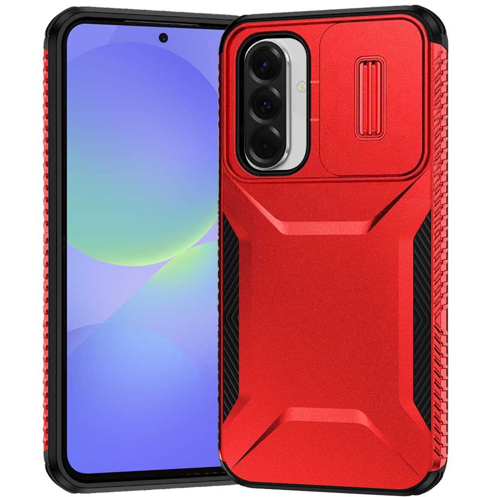 for samsung galaxy a37 ultimate u design hybrid with camera window covering red