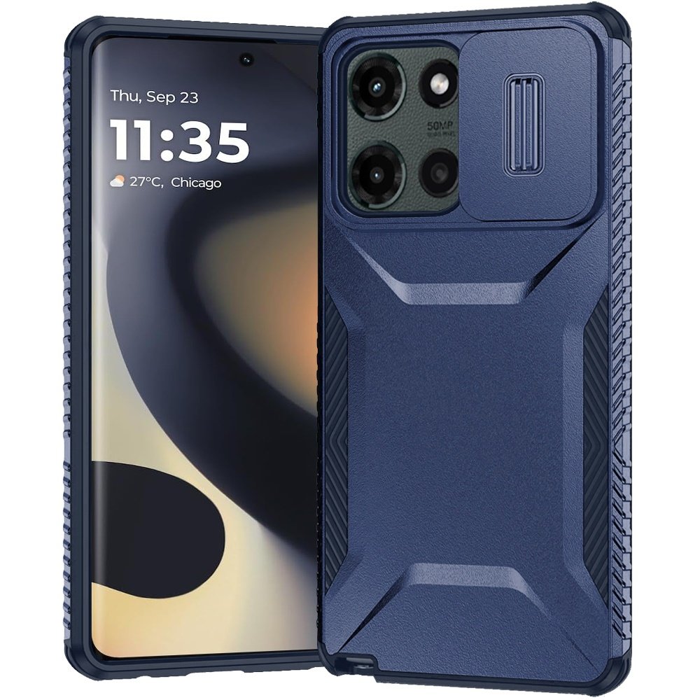 for motorola edge 2025 ultimate u design hybrid with camera window covering dark blue