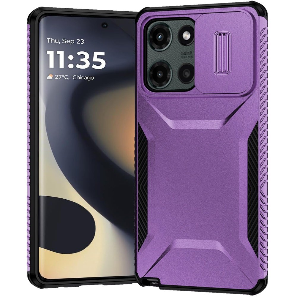 for motorola edge 2025 ultimate u design hybrid with camera window covering purple