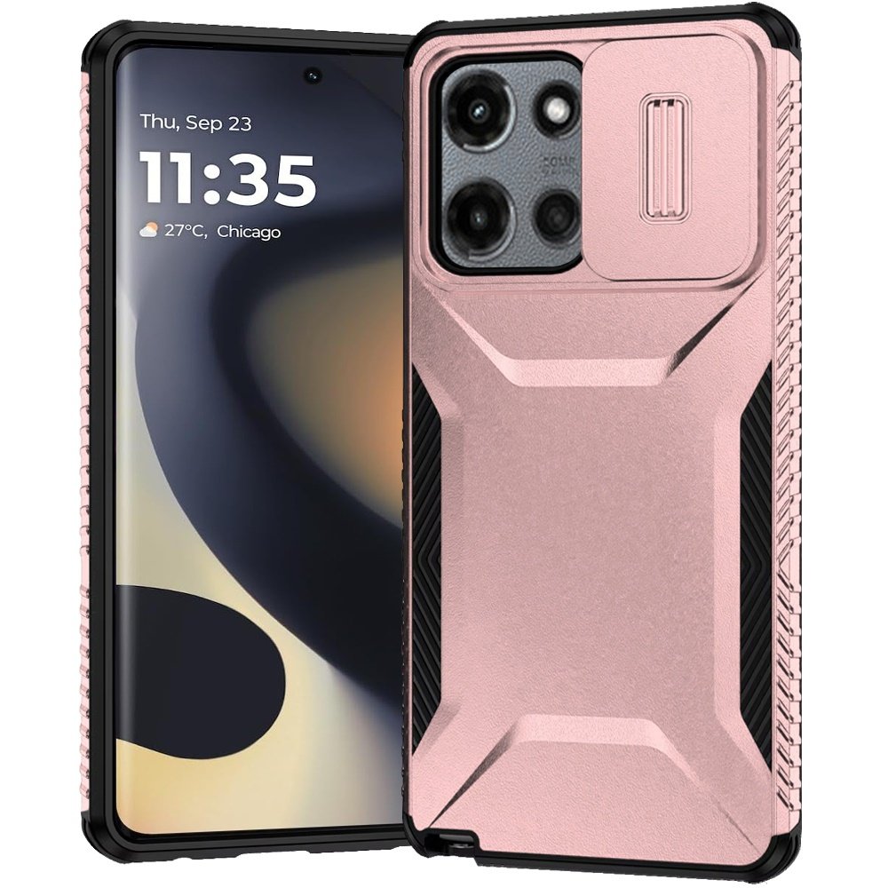 for motorola edge 2025 ultimate u design hybrid with camera window covering rose gold