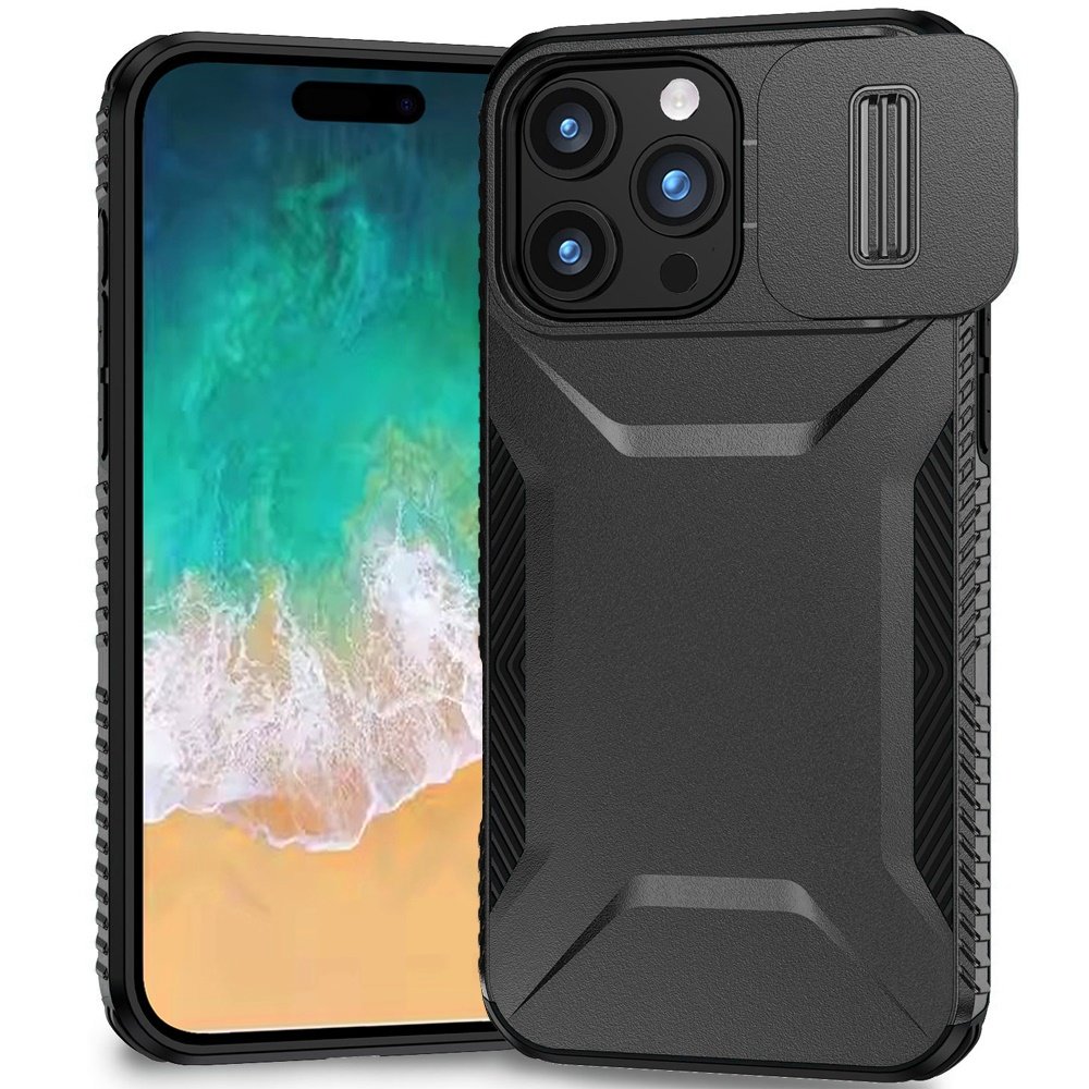 for iphone 16 pro max 6.9 inch ultimate u design hybrid with camera window covering black