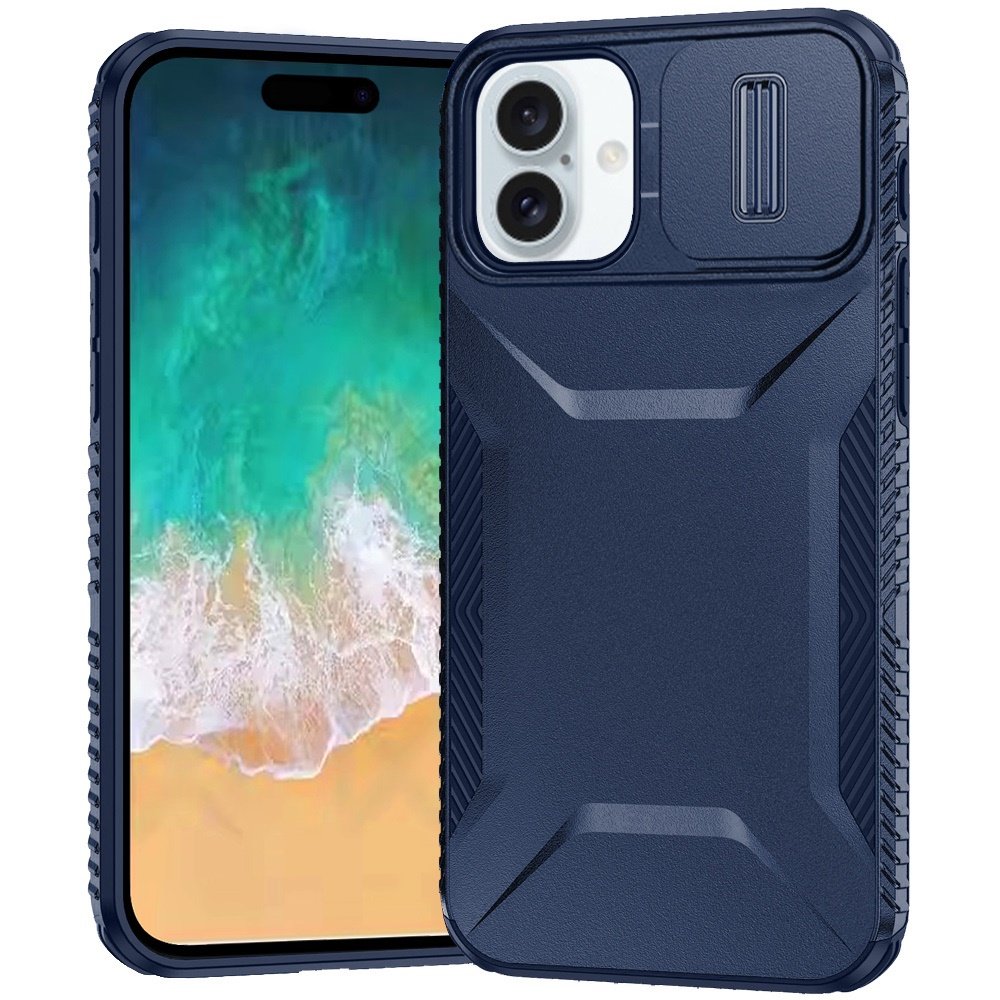 for iphone 16 plus 6.7 inch ultimate u design hybrid with camera window covering dark blue