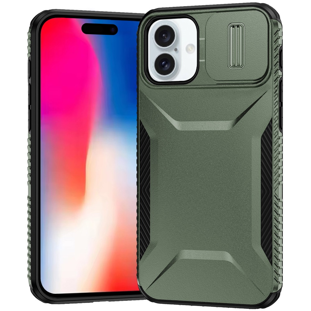 for iphone 16 6.1 inch ultimate u design hybrid with camera window covering midnight green